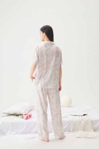 Đồ bộ ngủ nữ pyjama lụa Shury Store Home Wear TN07 tay ngắn quần dài size 45-75 kg bộ ngủ mặc nhà