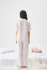 Đồ bộ ngủ nữ pyjama lụa Shury Store Home Wear TN32 tay ngắn quần dài in hoa size 45-75kg mềm mịn mát