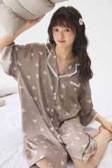 Váy ngủ sơmi lụa nữ Shury Store Home Wear SM34 freesize 45-75kg đầm ngủ mặc nhà suông rộng mềm mại