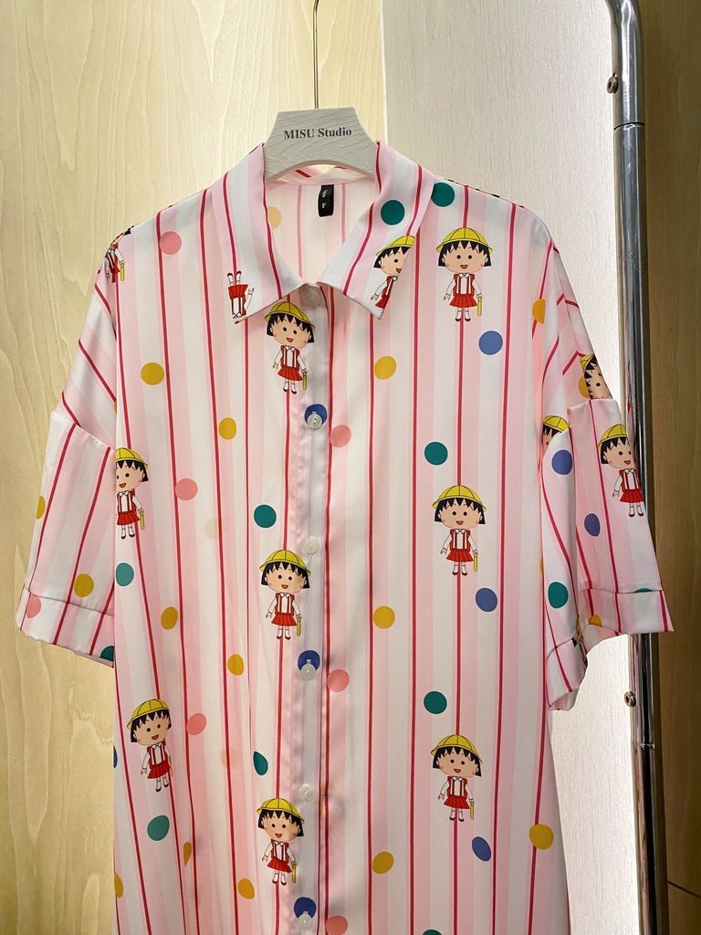 Váy ngủ sơmi lụa nữ Shury Store Home Wear SM25 đầm ngủ freesize in hình mặc nhà suông rộng mềm mại