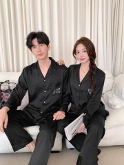 Đồ bộ ngủ pyjama nam nữ Shury Store Home Wear DD14 size 45-95kg màu trắng bộ đôi couple lụa mềm mát