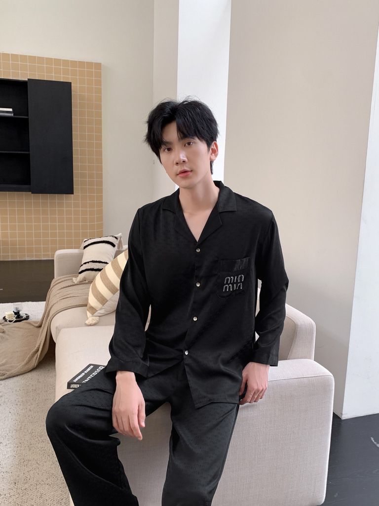 Đồ bộ ngủ pyjama nam nữ Shury Store Home Wear DD14 size 45-95kg màu trắng bộ đôi couple lụa mềm mát