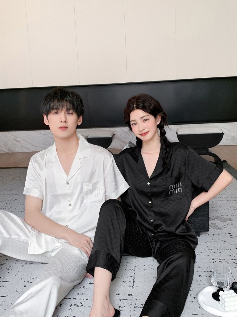 Pyjama ngủ lụa couple nam nữ Shury Store Home Wear CND26 bộ ngủ lụa dành cho cặp đôi,team mềm mát