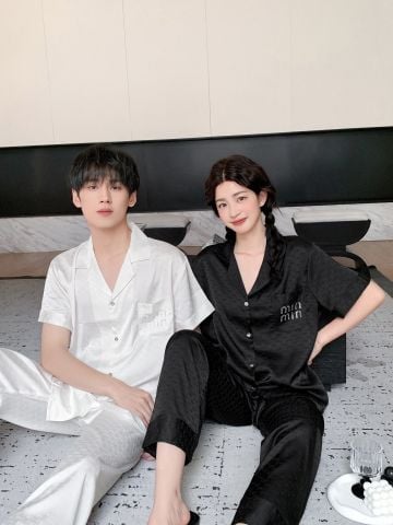 Pyjama ngủ lụa couple nam nữ Shury Store Home Wear CND26 bộ ngủ lụa dành cho cặp đôi,team mềm mát