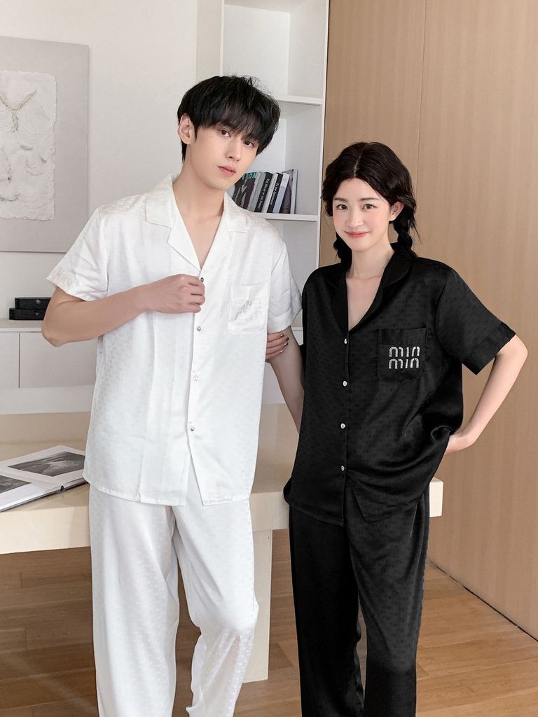 Pyjama ngủ lụa couple nam nữ Shury Store Home Wear CND26 bộ ngủ lụa dành cho cặp đôi,team mềm mát