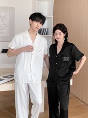 Pyjama ngủ lụa couple nam nữ Shury Store Home Wear CND26 bộ ngủ lụa dành cho cặp đôi,team mềm mát