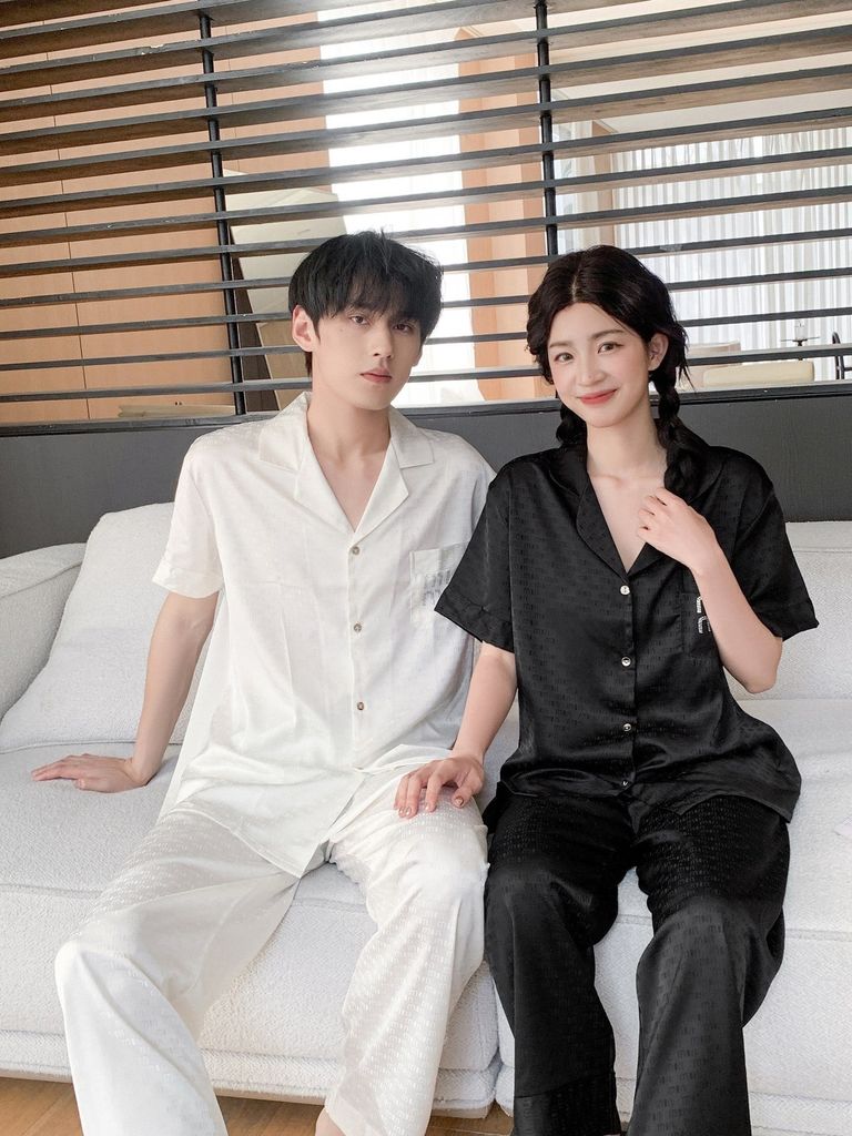 Pyjama ngủ lụa couple nam nữ Shury Store Home Wear CND26 bộ ngủ lụa dành cho cặp đôi,team mềm mát