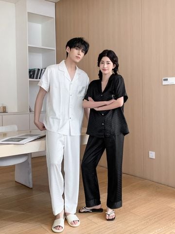 Pyjama ngủ lụa couple nam nữ Shury Store Home Wear CND26 bộ ngủ lụa dành cho cặp đôi,team mềm mát