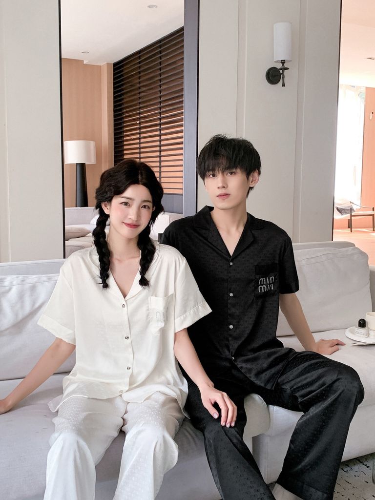Pyjama ngủ lụa couple nam nữ Shury Store Home Wear CND26 bộ ngủ lụa dành cho cặp đôi,team mềm mát