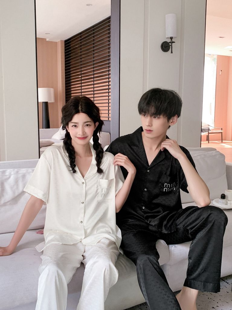 Pyjama ngủ lụa couple nam nữ Shury Store Home Wear CND26 bộ ngủ lụa dành cho cặp đôi,team mềm mát