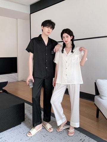 Pyjama ngủ lụa couple nam nữ Shury Store Home Wear CND26 bộ ngủ lụa dành cho cặp đôi,team mềm mát