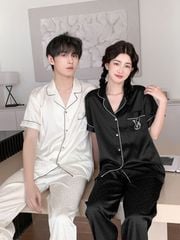 Pyjama ngủ lụa couple nam nữ Shury Store Home Wear CND04 bộ ngủ lụa dành cho cặp đôi,team mềm mát