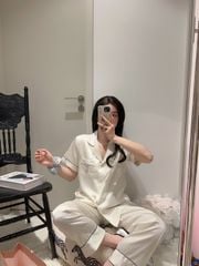 Pyjama ngủ lụa couple nam nữ Shury Store Home Wear CND14 bộ ngủ lụa dành cho cặp đôi,team mềm mát