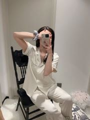 Pyjama ngủ lụa couple nam nữ Shury Store Home Wear CND14 bộ ngủ lụa dành cho cặp đôi,team mềm mát