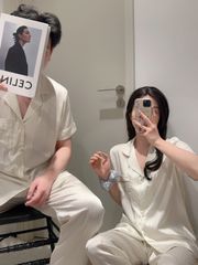 Pyjama ngủ lụa couple nam nữ Shury Store Home Wear CND14 bộ ngủ lụa dành cho cặp đôi,team mềm mát