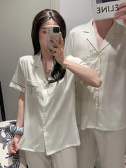 Pyjama ngủ lụa couple nam nữ Shury Store Home Wear CND14 bộ ngủ lụa dành cho cặp đôi,team mềm mát
