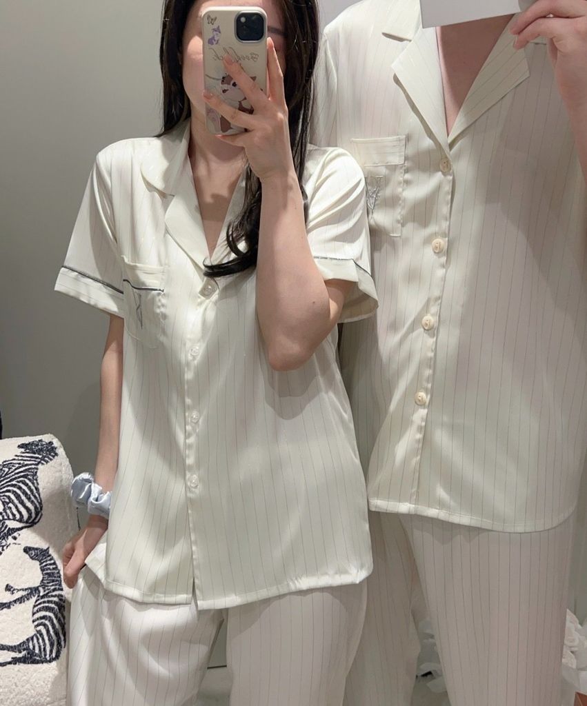 Pyjama ngủ lụa couple nam nữ Shury Store Home Wear CND14 bộ ngủ lụa dành cho cặp đôi,team mềm mát