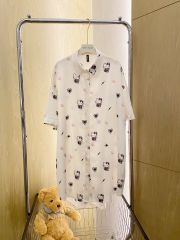 Váy ngủ sơmi lụa nữ Shury Store Home Wear SM22 freesize 45-75kg màu trắng in hình mặc nhà from suông