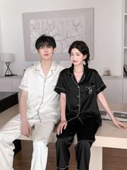 Pyjama ngủ lụa couple nam nữ Shury Store Home Wear CND04 bộ ngủ lụa dành cho cặp đôi,team mềm mát
