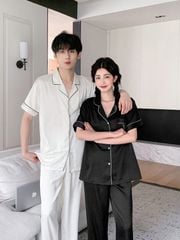 Pyjama ngủ lụa couple nam nữ Shury Store Home Wear CND04 bộ ngủ lụa dành cho cặp đôi,team mềm mát