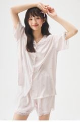 Đồ bộ ngủ nữ Pyjama lụa Shury Store Home Wear NT20 tay ngắn quần ngắn mặc nhà size 45-75 kg mềm mịn
