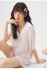 Đồ bộ ngủ nữ Pyjama lụa Shury Store Home Wear NT20 tay ngắn quần ngắn mặc nhà size 45-75 kg mềm mịn