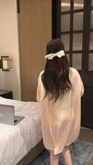 Váy ngủ sơ mi lụa Shury Store Home Wear SM33 đầm ngủ lụa freesize mềm mát mặc nhà thoải mái