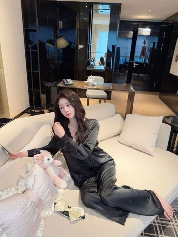 Đồ bộ ngủ nữ pyjama lụa Shury Store Home Wear TD05 tay dài quần dài bộ pyjama mặc nhà size 45-75kg