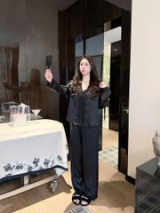 Đồ bộ ngủ nữ pyjama lụa Shury Store Home Wear TD05 tay dài quần dài bộ pyjama mặc nhà size 45-75kg