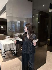 Đồ bộ ngủ nữ pyjama lụa Shury Store Home Wear TD05 tay dài quần dài bộ pyjama mặc nhà size 45-75kg