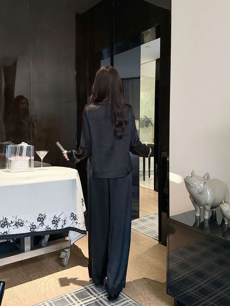 Đồ bộ ngủ nữ pyjama lụa Shury Store Home Wear TD05 tay dài quần dài bộ pyjama mặc nhà size 45-75kg