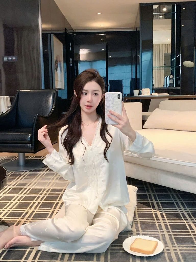 Đồ bộ ngủ nữ pyjama lụa Shury Store Home Wear TD05 tay dài quần dài bộ pyjama mặc nhà size 45-75kg