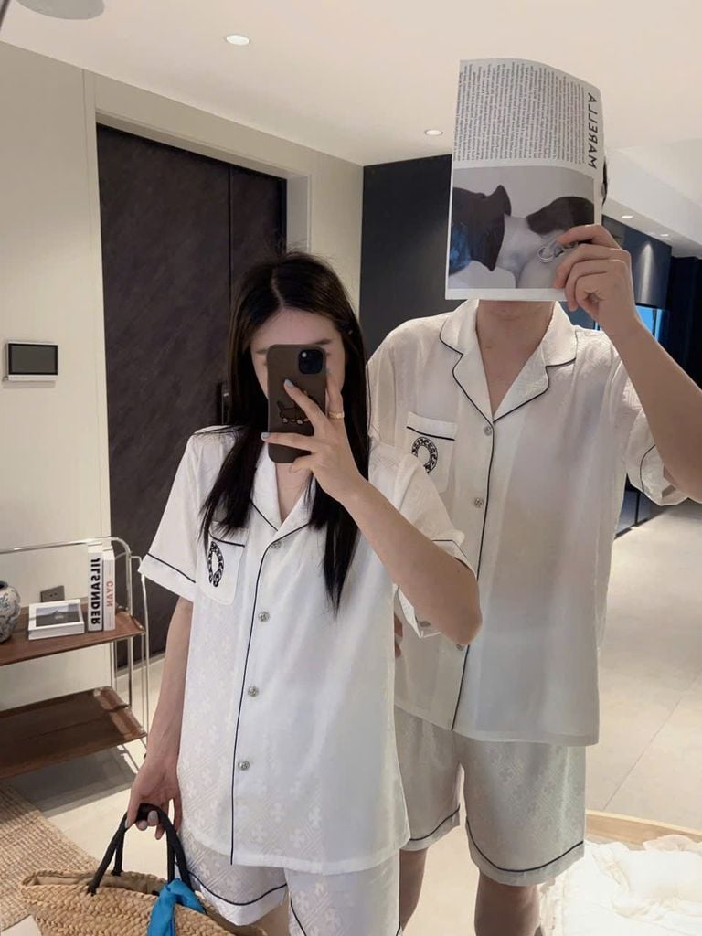 Đồ ngủ pyjama nam hoặc nữ Shury Store Home Wear CTN14 size 45-95kg bộ đôi couple tay ngắn quần ngắn