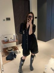 Đồ ngủ pyjama nam hoặc nữ Shury Store Home Wear CTN02 size 45-95kg bộ đôi couple tay ngắn quần ngắn