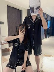 Đồ ngủ pyjama nam hoặc nữ Shury Store Home Wear CTN02 size 45-95kg bộ đôi couple tay ngắn quần ngắn
