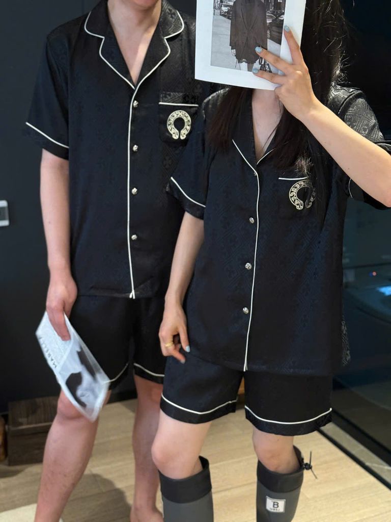 Đồ ngủ pyjama nam hoặc nữ Shury Store Home Wear CTN02 size 45-95kg bộ đôi couple tay ngắn quần ngắn