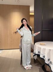Đồ bộ ngủ nữ pyjama lụa Shury Store Home Wear TD66 bộ ngủ lụa tay dài quần dài size 45-75kg mềm mát