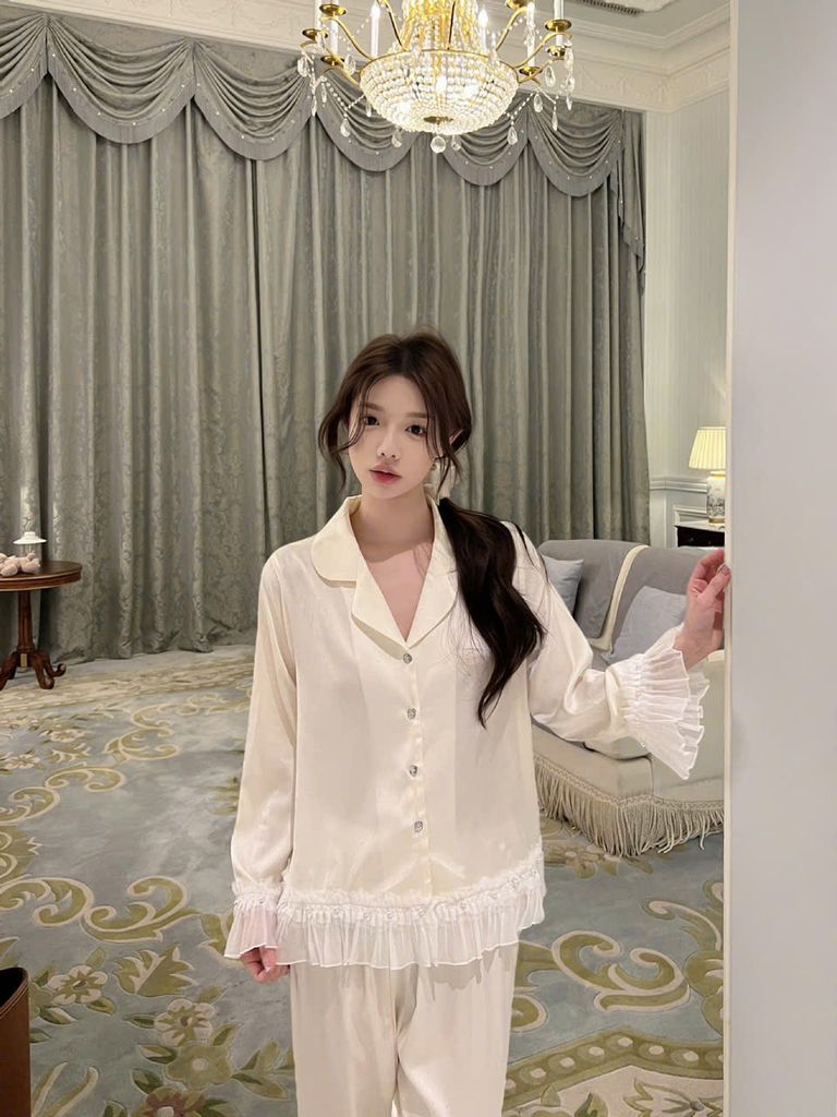 Đồ bộ pyjama lụa nữ Shury Store Home Wear TD76 bộ ngủ lụa mặc nhà mặc ngủ xuông rộng thoải mái mềm