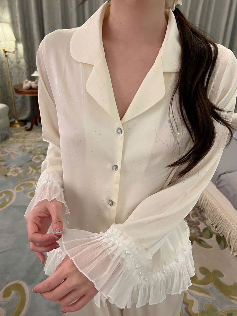 Đồ bộ pyjama lụa nữ Shury Store Home Wear TD76 bộ ngủ lụa mặc nhà mặc ngủ xuông rộng thoải mái mềm