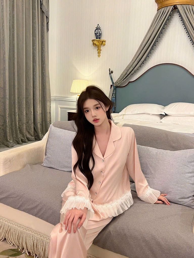 Đồ bộ pyjama lụa nữ Shury Store Home Wear TD76 bộ ngủ lụa mặc nhà mặc ngủ xuông rộng thoải mái mềm