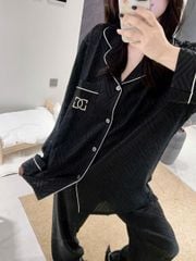 Đồ ngủ pyjama lụa nam hoặc nữ Shury Store Home Wear DD59 size 45-95kg bộ đôi couple tay dài quần dài