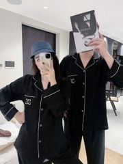 Đồ ngủ pyjama lụa nam hoặc nữ Shury Store Home Wear DD59 size 45-95kg bộ đôi couple tay dài quần dài
