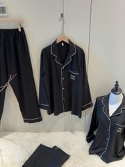 Đồ ngủ pyjama lụa nam hoặc nữ Shury Store Home Wear DD59 size 45-95kg bộ đôi couple tay dài quần dài