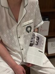 Đồ ngủ pyjama lụa nam hoặc nữ Shury Store Home Wear CND23 size 45-95kg màu đen bộ đôi ngủ lụa couple