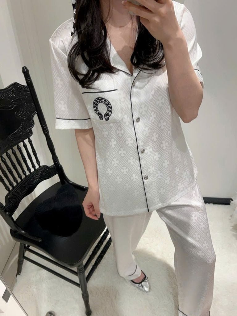 Đồ ngủ pyjama lụa nam hoặc nữ Shury Store Home Wear CND23 size 45-95kg màu đen bộ đôi ngủ lụa couple