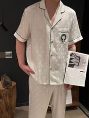 Đồ ngủ pyjama lụa nam hoặc nữ Shury Store Home Wear CND23 size 45-95kg màu đen bộ đôi ngủ lụa couple