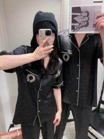 Đồ ngủ pyjama lụa nam hoặc nữ Shury Store Home Wear CND23 size 45-95kg màu đen bộ đôi ngủ lụa couple