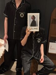 Đồ ngủ pyjama lụa nam hoặc nữ Shury Store Home Wear CND23 size 45-95kg màu đen bộ đôi ngủ lụa couple