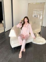 Đồ bộ ngủ nữ pyjama lụa Shury Store Home Wear TD80 tay dài quần dài bộ ngủ lụa pyjama from xuông mát