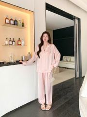 Đồ bộ ngủ nữ pyjama lụa Shury Store Home Wear TD80 tay dài quần dài bộ ngủ lụa pyjama from xuông mát